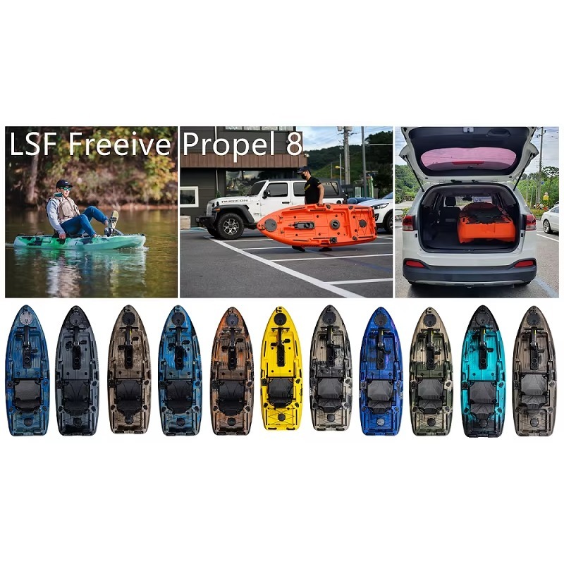 Fishing Kayak Pedal Drive - เรือคายัคแบบมีมอเตอร์ขับเคลื่อนด้วยเท้า รุ่นใหม่ล่าสุด ทำจาก HDPE สำหรับตกปลา แบบที่นั่งเดี่ยว