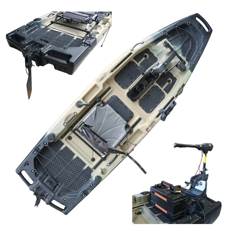 เรือคายัคแบบนั่งบน HDPE/PE สำห - Fishing Kayak Pedal Drive บทวิจารณ์และราคา